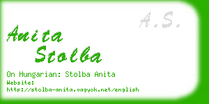 anita stolba business card